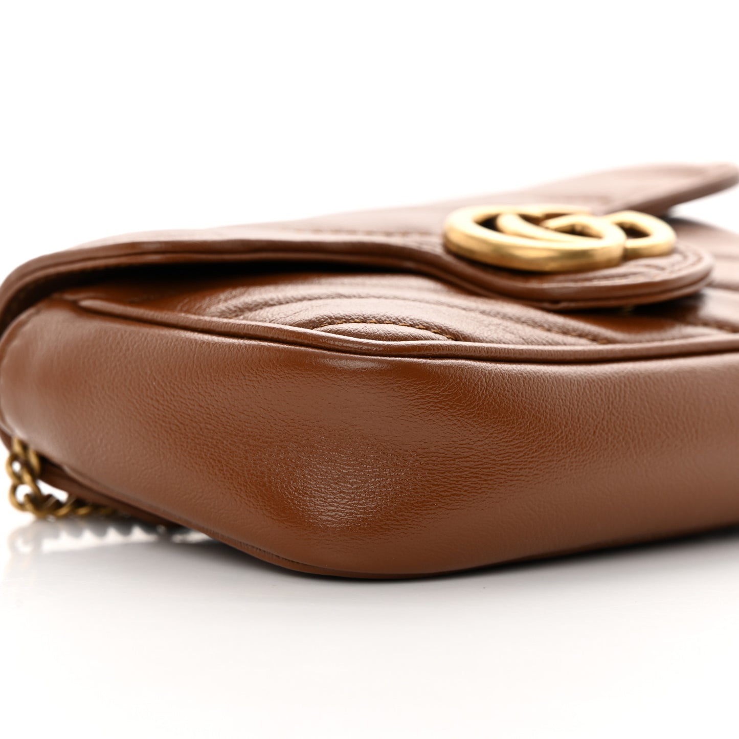 Azalea Calfskin Matelasse Diagonal Super Mini GG Marmont Shoulder Bag Cuir