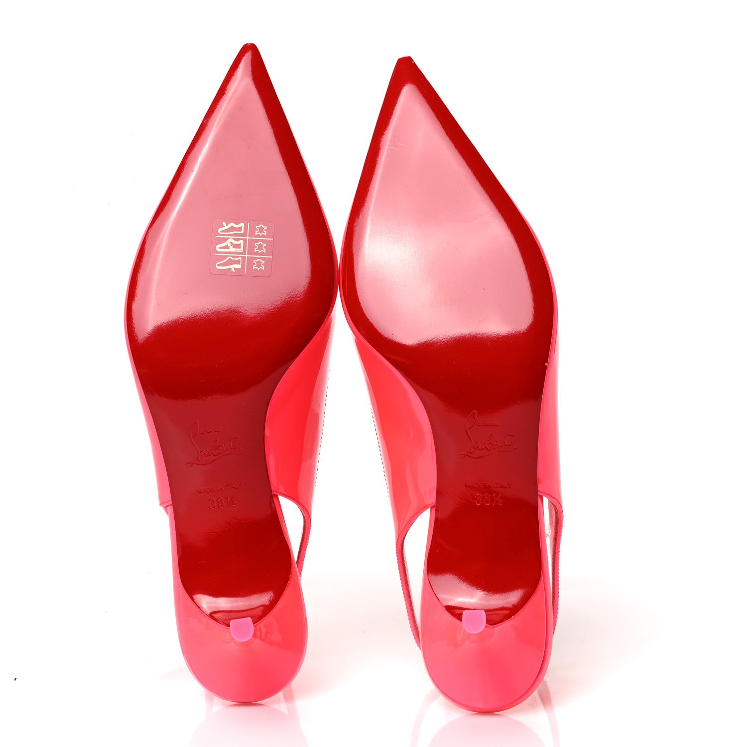 Christian Louboutin Patent Kate Sling 55 Pumps 38.5 Fluo Pink 5 of 8
