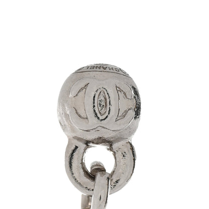 Chanel Baguette Crystal CC Drop Earrings Silver 4 of 5