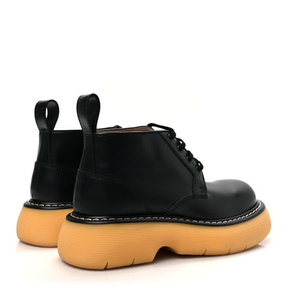 Bottega Veneta Calfskin Mens The Swell Lace Up Ankle Boots 40 Black Natural Rubber 4 of 8