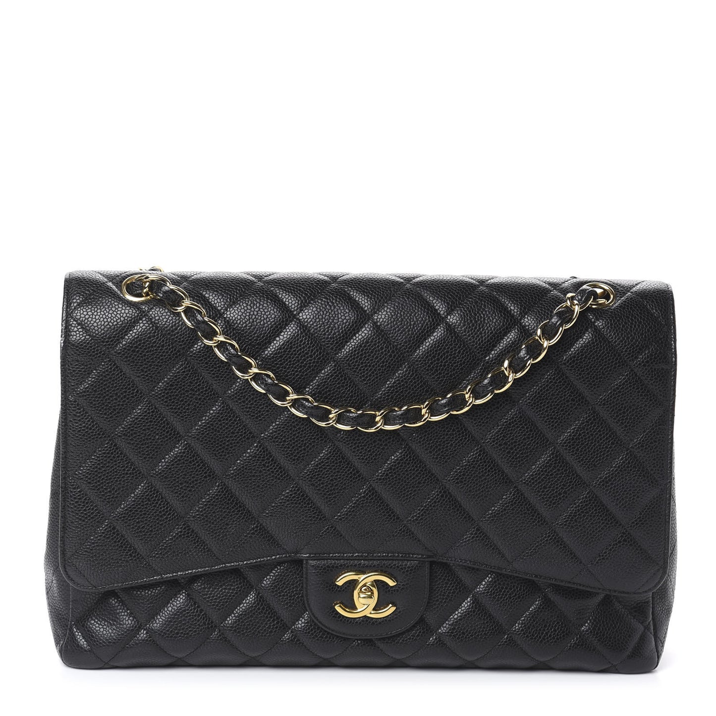 Caviar Quilted Maxi Single Flap Black