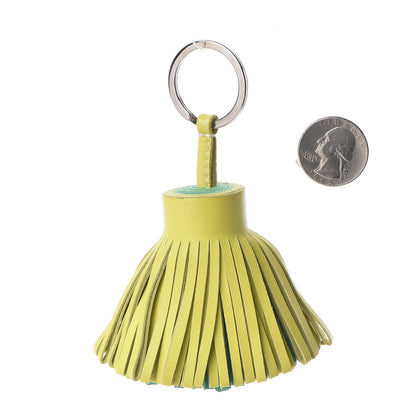 Hermes Lambskin Bi-Color Carmen Tassel Key Holder Lime Menthe 2 of 4