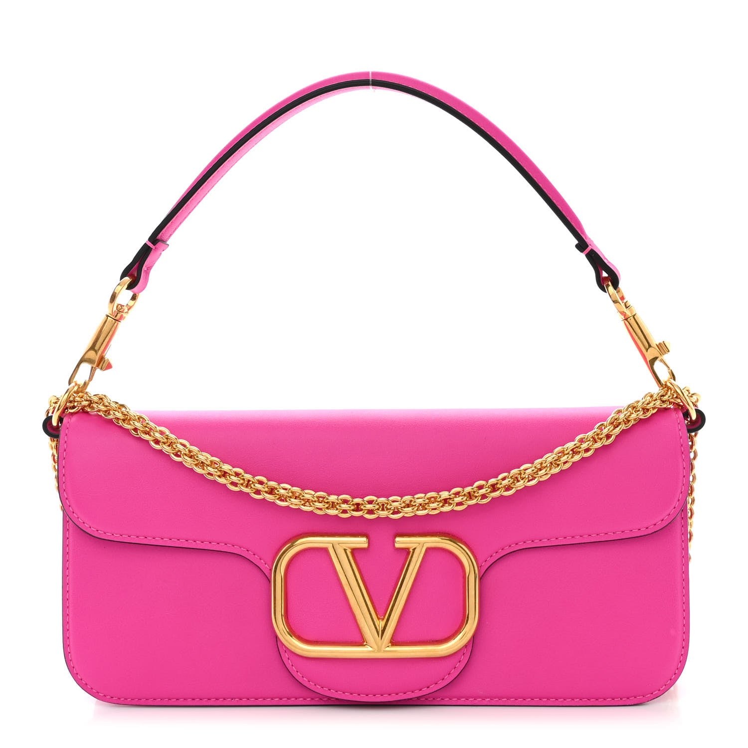Valentino Garavani Calfskin Vlogo Loco Shoulder Bag Pink PP 1 of 10