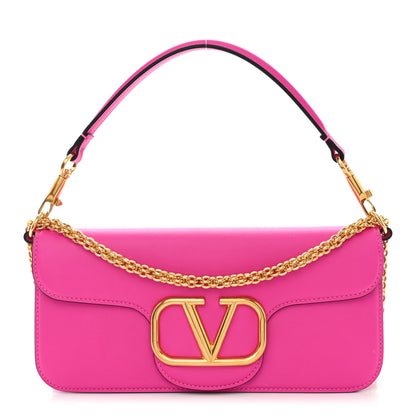 Valentino Garavani Calfskin Vlogo Loco Shoulder Bag Pink PP 1 of 10