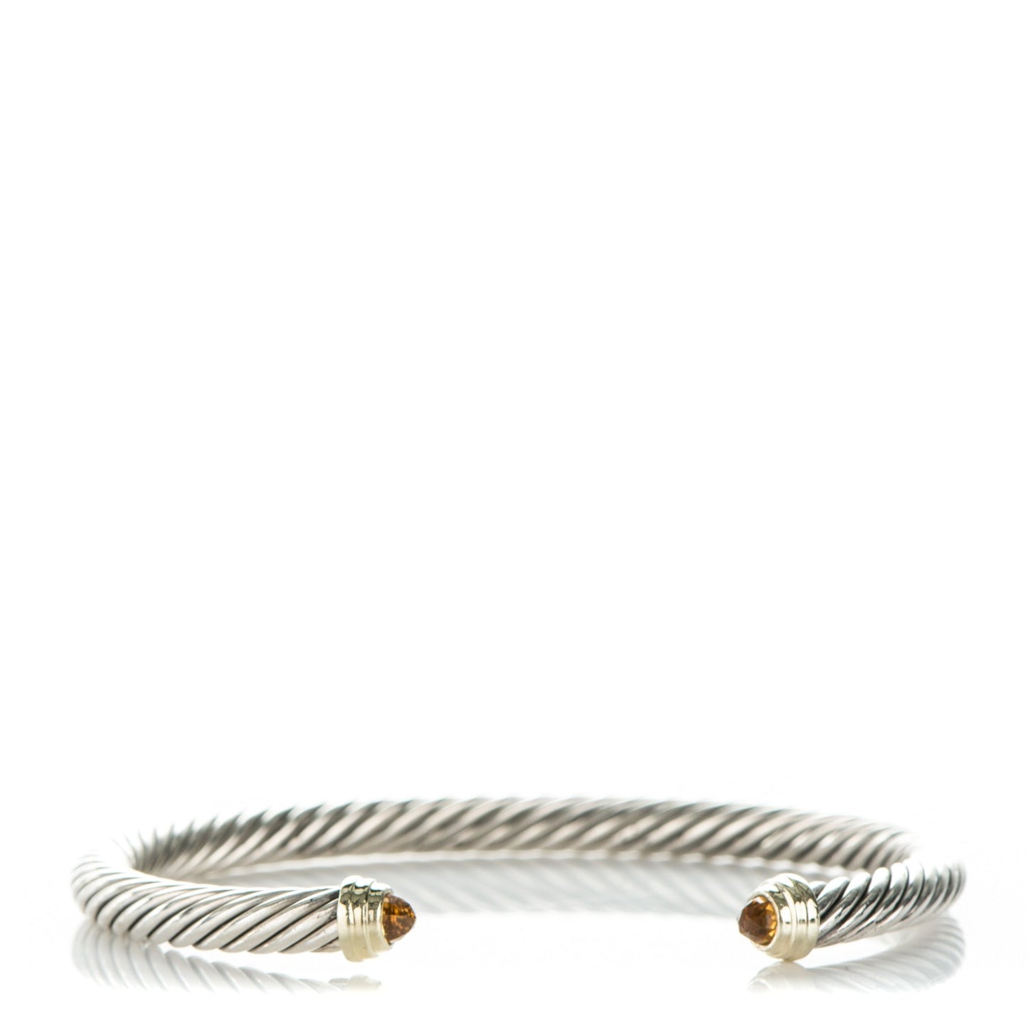 Sterling Silver 14K Yellow Gold Citrine 5mm Cable Classics Petite Color Bracelet