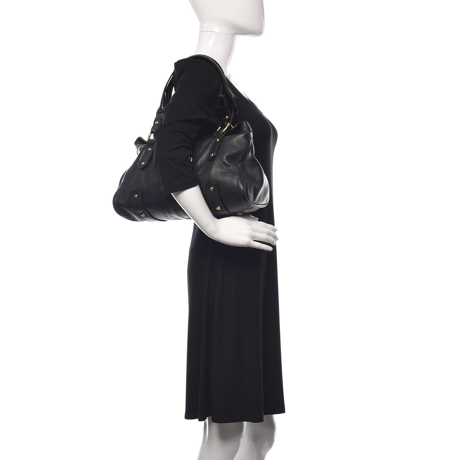Valentino Garavani Grained Calfskin Catch Satchel Black 2 of 13