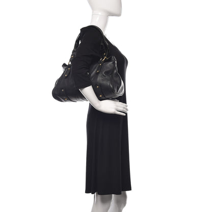 Valentino Garavani Grained Calfskin Catch Satchel Black 2 of 13
