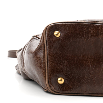 Prada Vitello Shine Shopping Satchel Bruciato 5 of 13