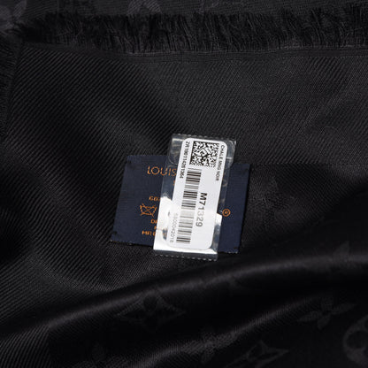 Louis Vuitton Silk Wool Monogram Shawl Black 4 of 4