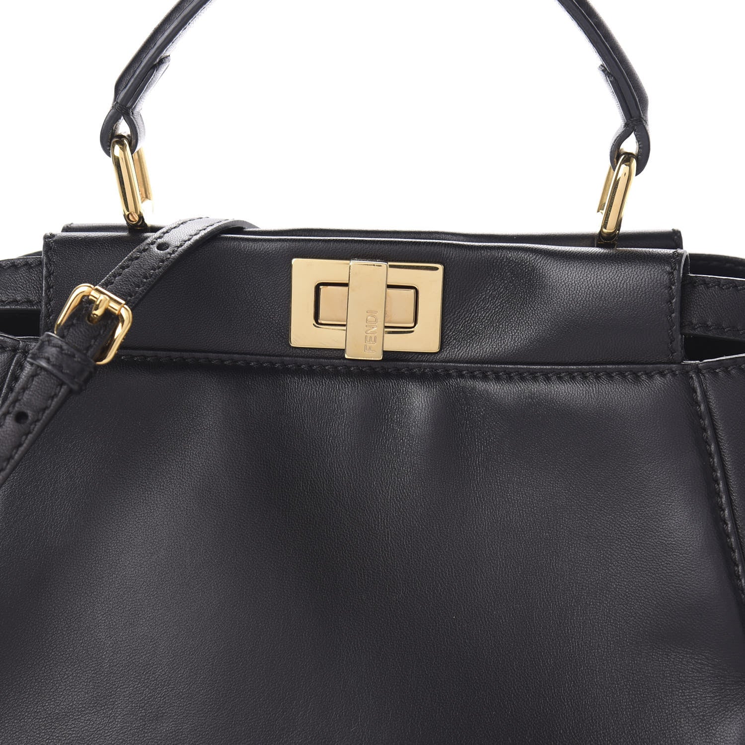 Fendi Nappa Mini Peekaboo Iconic Satchel Black 10 of 10