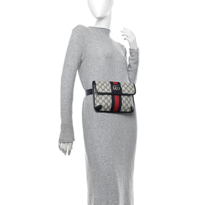 Gucci GG Supreme Monogram Web Small Ophidia Belt Bag 80 32 Beige Navy 2 of 10