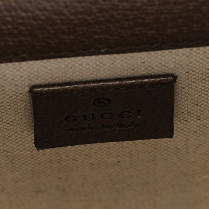 Gucci Monogram Jumbo GG Textured Dollar Calfskin Mini Horsebit 1955 Crossbody Bag Camel Ebony New Acero 6 of 9