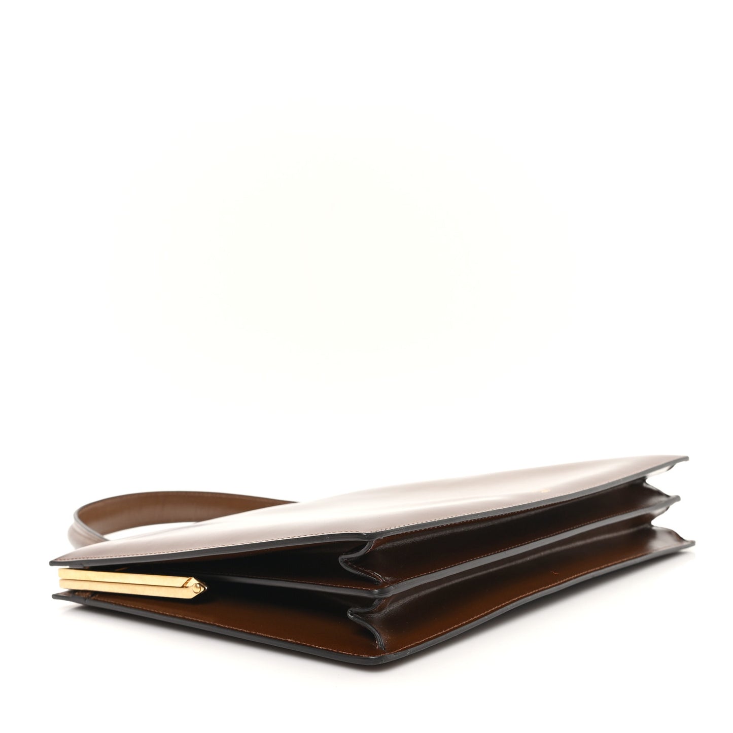 Patina Box Calfskin Medium Clasp Bag Camel