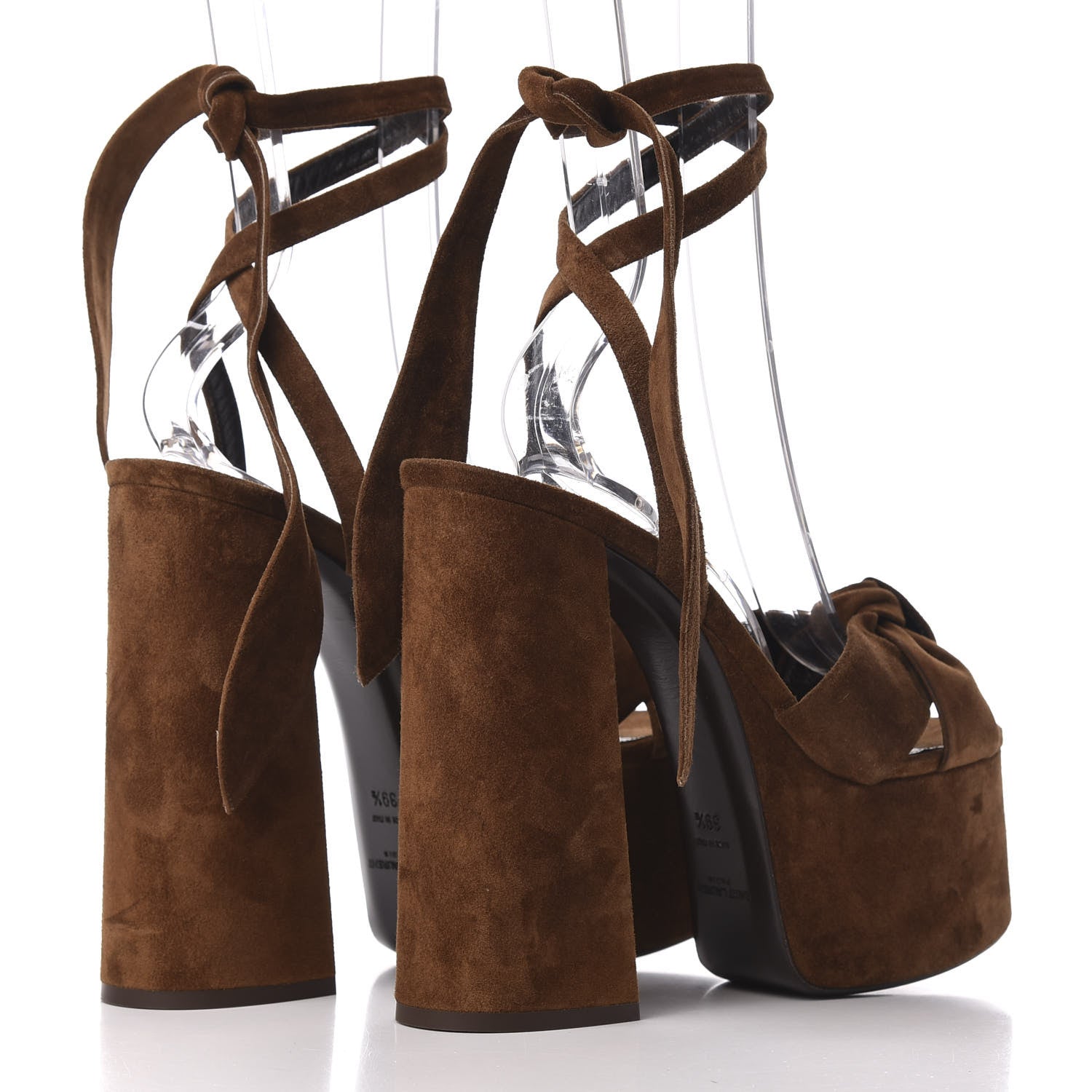 Saint Laurent Suede Bianca 125 Platform Sandals 39.5 Brown 4 of 8