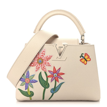 Louis Vuitton LV X YK Taurillon Inlaid Kusama Flowers BB Capucines  Quartz 1 of 9