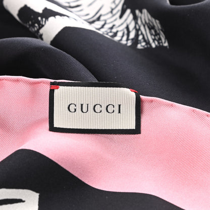 Gucci Silk Mystic Cat Square Scarf Black 3 of 6