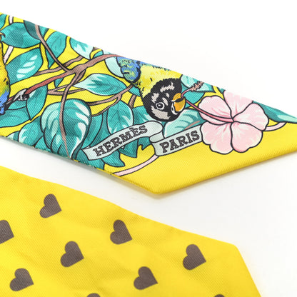 Hermes Silk Jungle Love Love Twilly Jaune Vif Canard 2 of 5