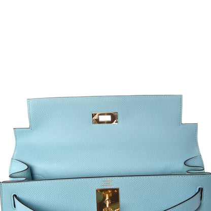 Hermes Epsom Kelly Sellier 28 Bleu Atoll 8 of 34