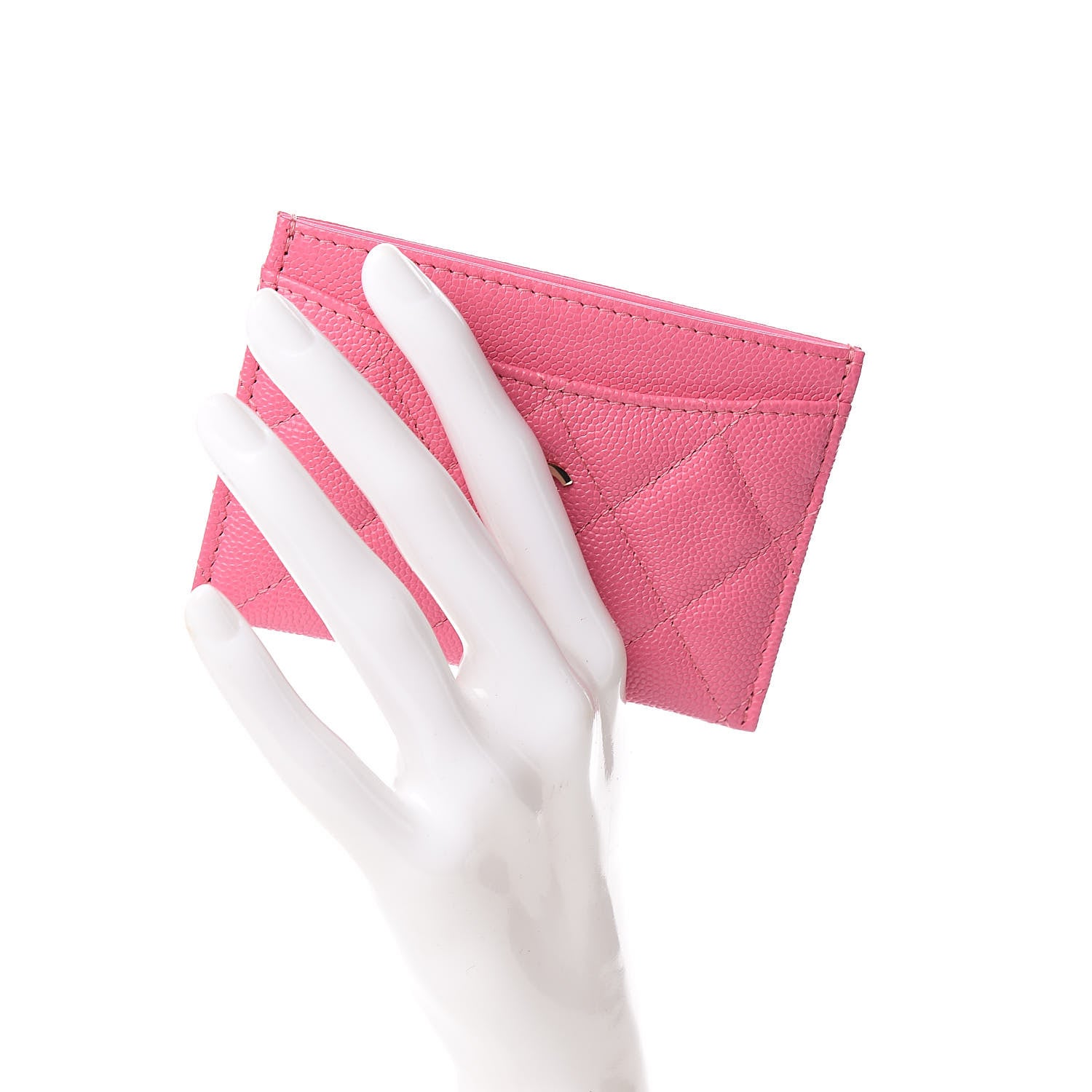 Chanel Caviar Quilted Card Holder Pink 2 of 9
