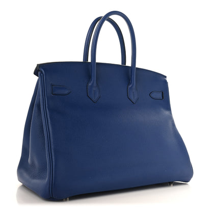 Hermes Taurillon Novillo Sea Surf and Fun Birkin 35 Bleu Saphir 3 of 13