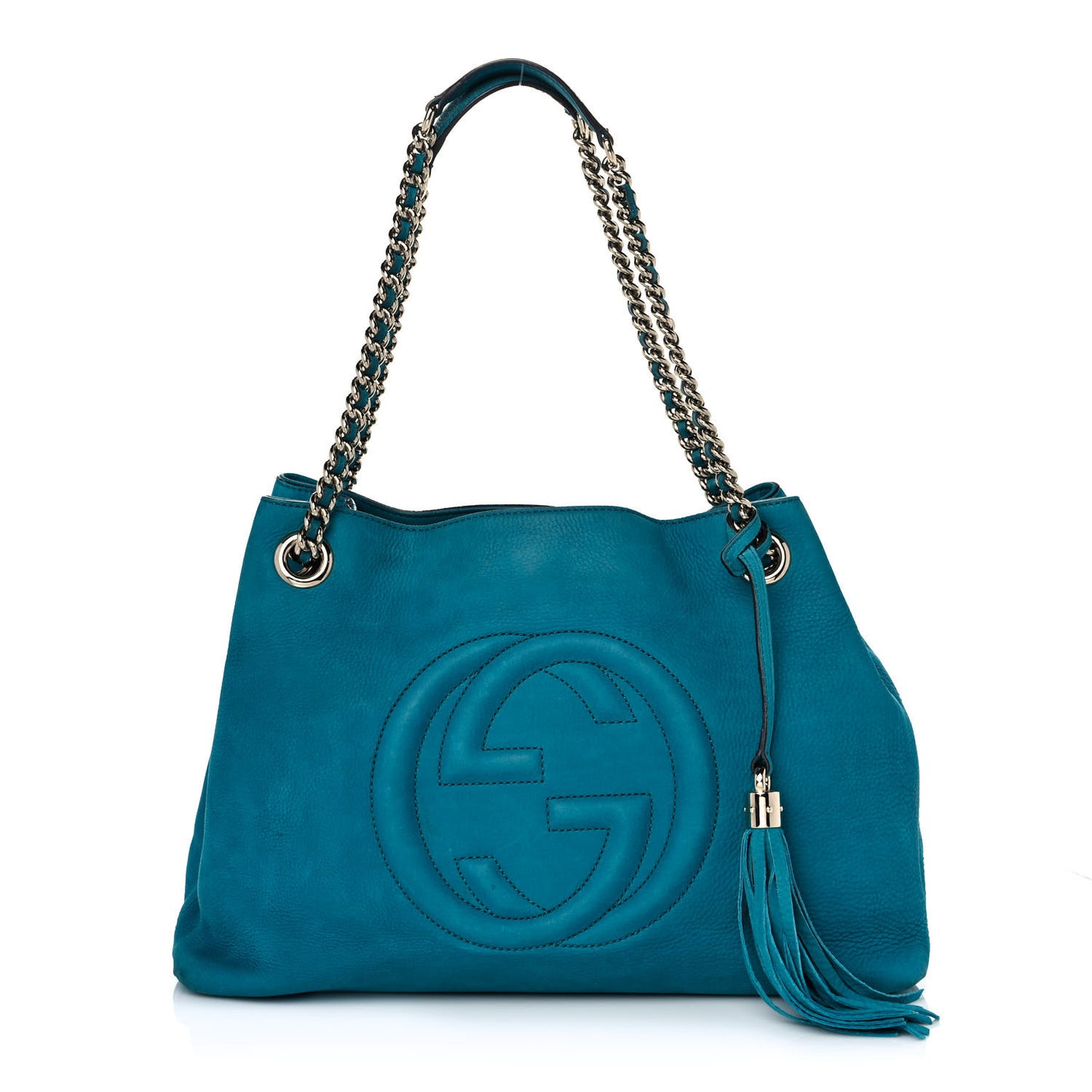 Vitello Range Medium Soho Chain Shoulder Bag Deep Cobalt