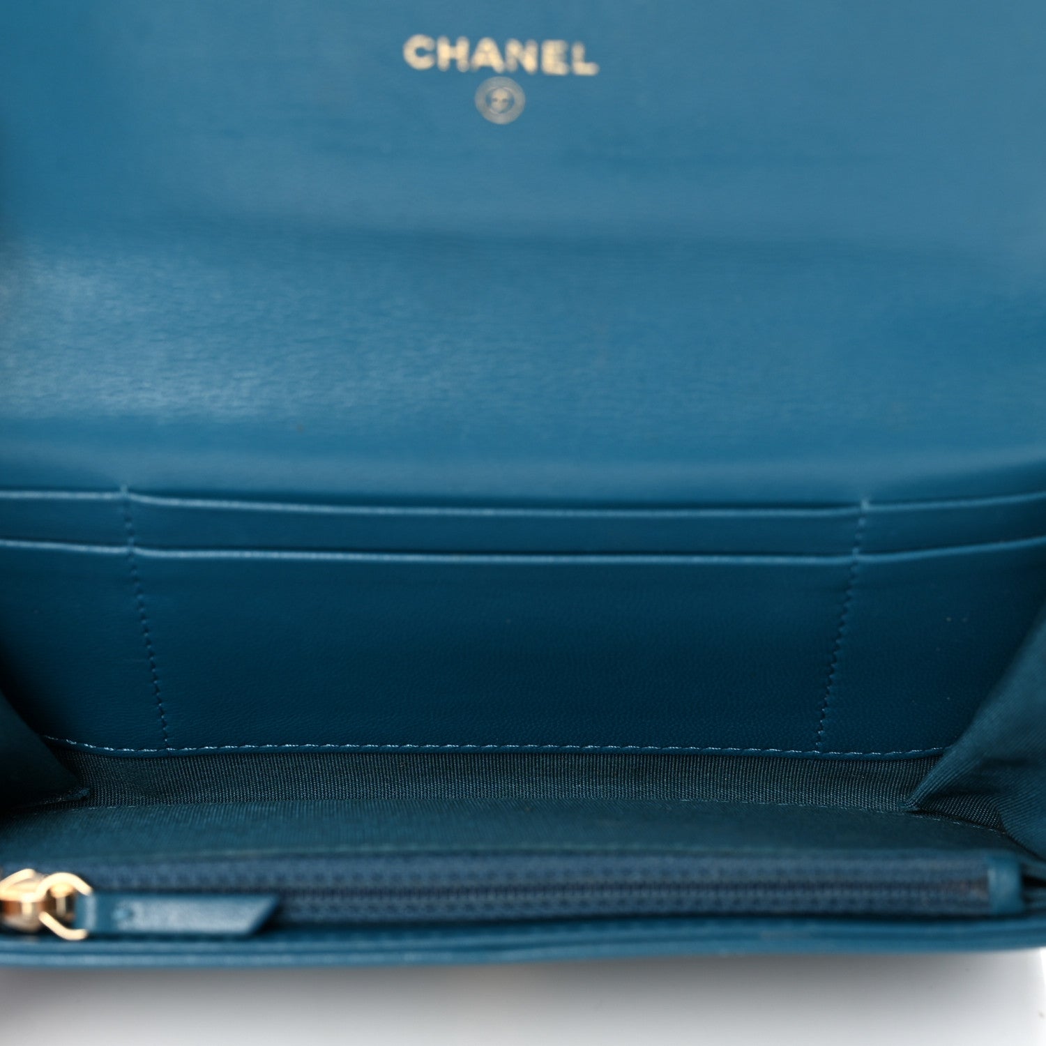 Chanel Lambskin Quilted Chanel 19 Flap Wallet Dark Green 5 of 12