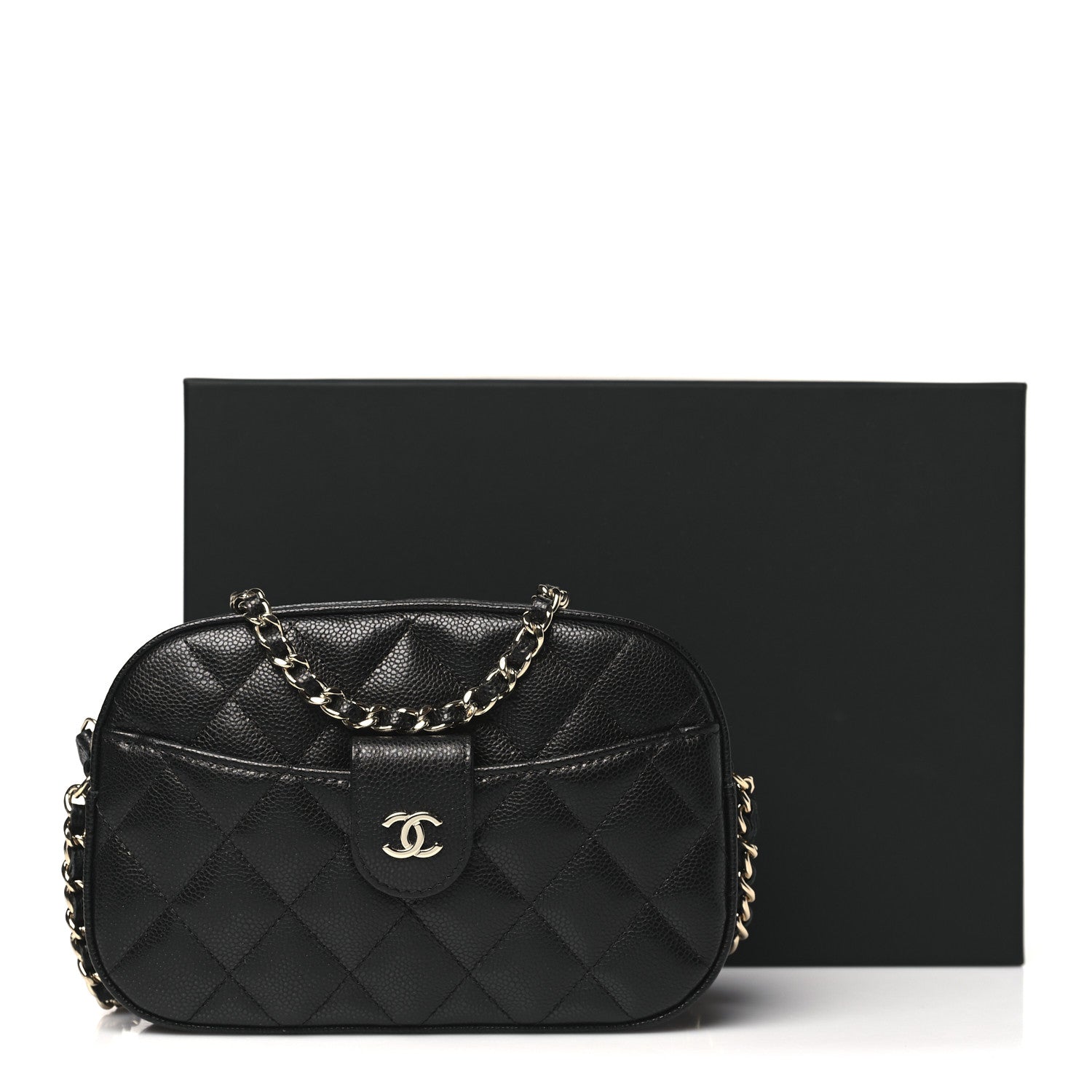 Chanel Caviar Quilted Chain Camera Bag Black 11 of 11