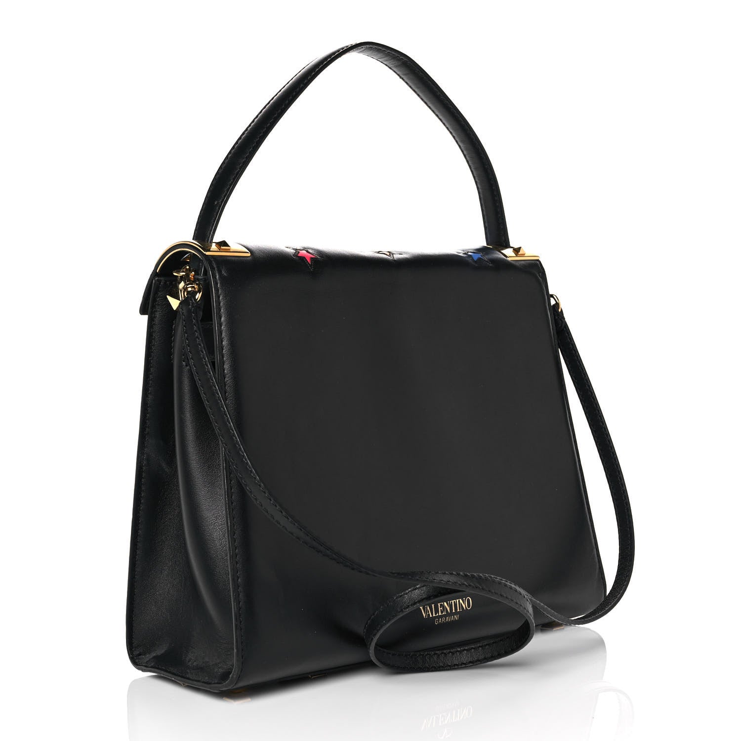 Valentino Garavani Calfskin Butterfly Embellished My Rockstud Frame Bag Black 2 of 9