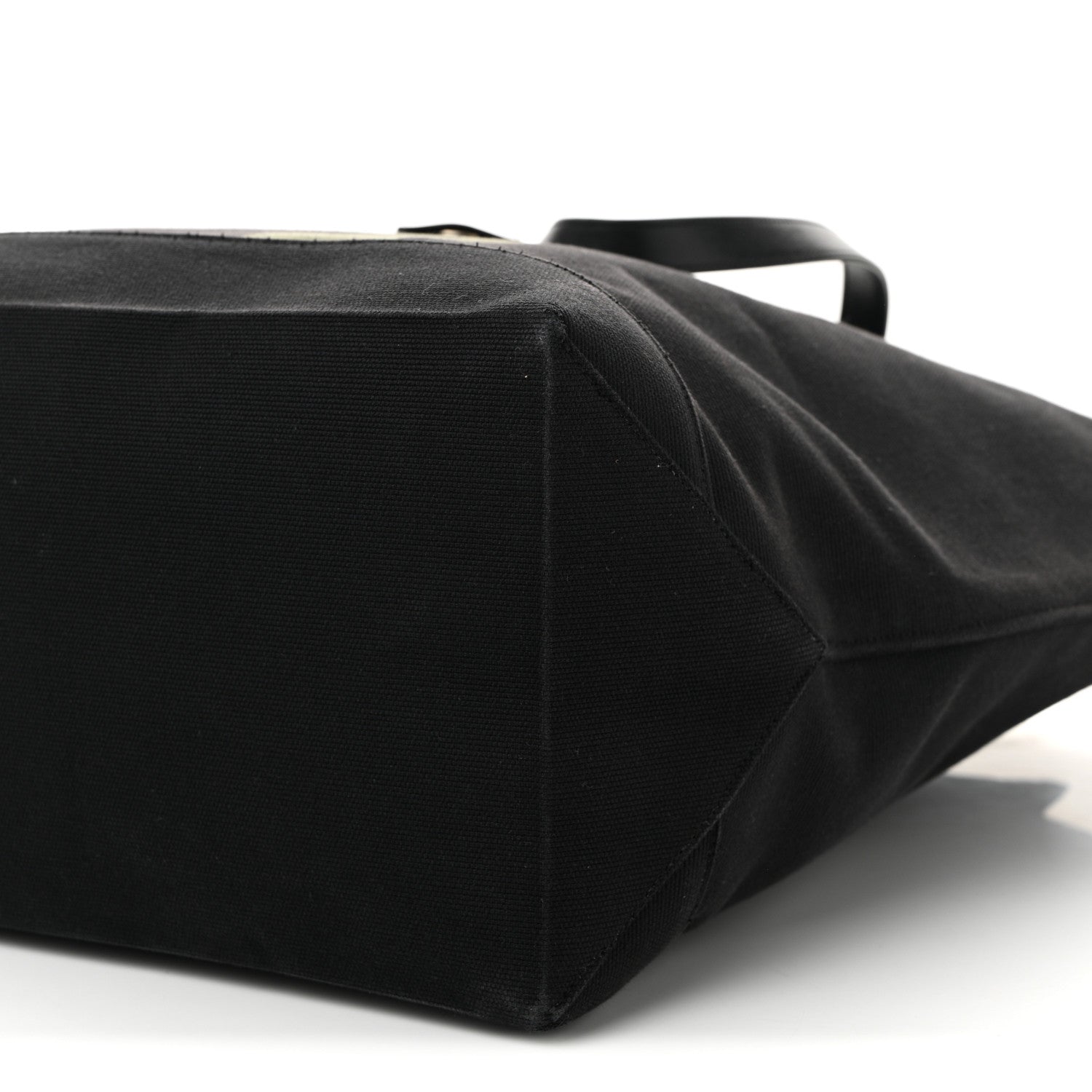 Saint Laurent Canvas Beach Shopping East West Tote Black 10 of 10