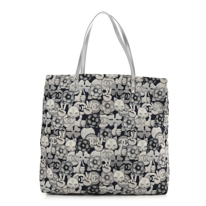 Chanel Nylon Cat Emoticon Tote Navy Silver 1 of 11
