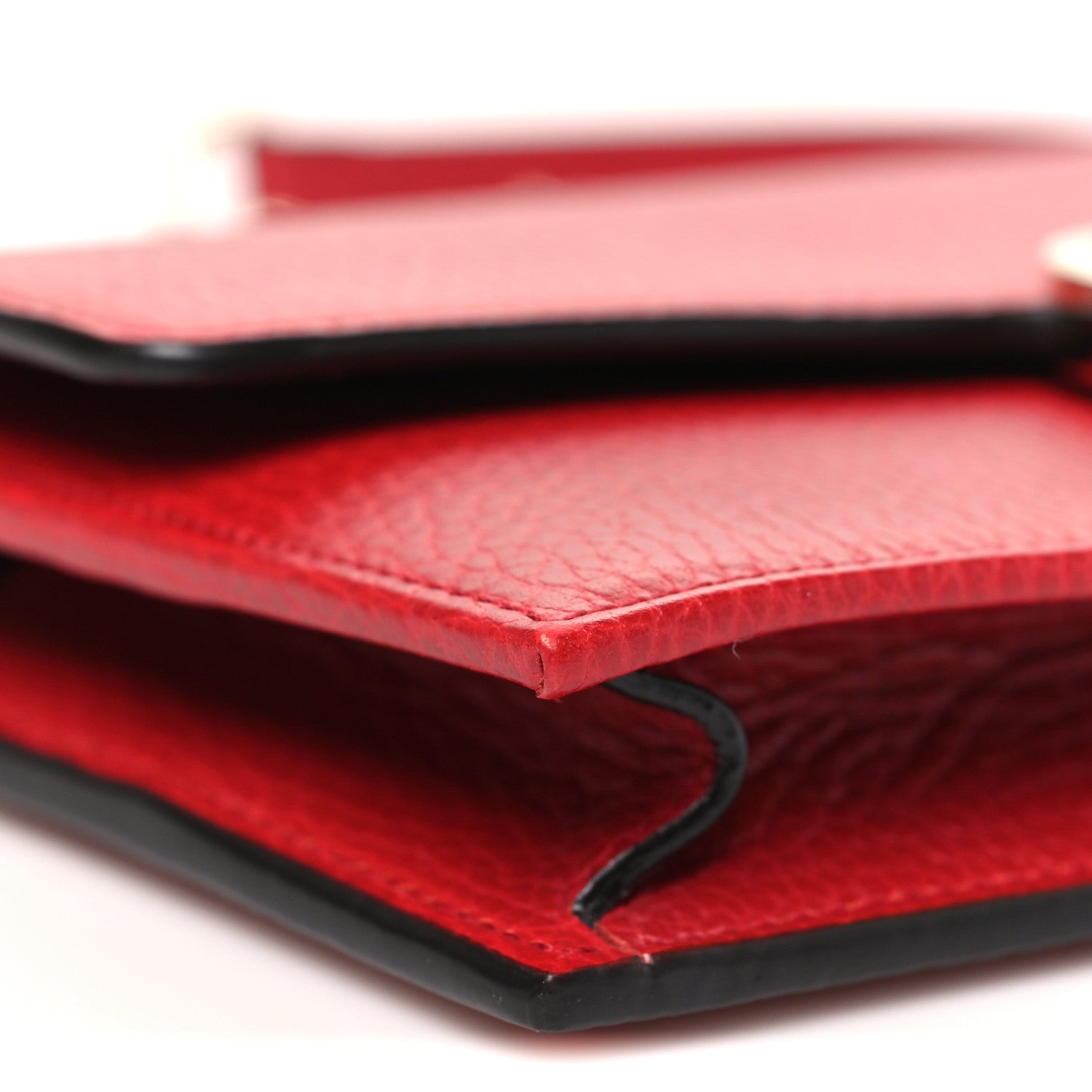 Gucci Dollar Calfskin Interlocking G Chain Wallet Red 8 of 9