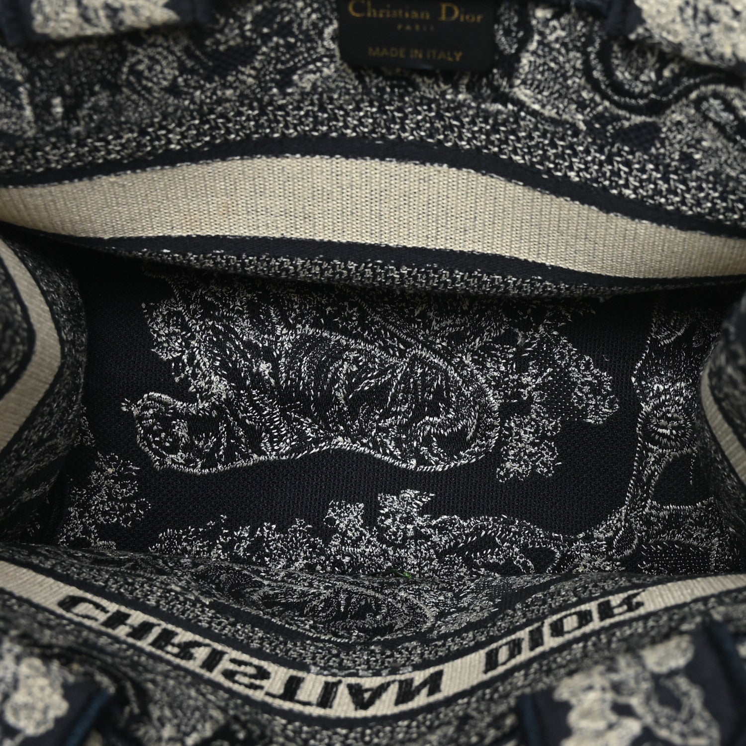 Christian Dior Canvas Embroidered Small Dioriviera Toile De Jouy Book Tote Blue 7 of 9