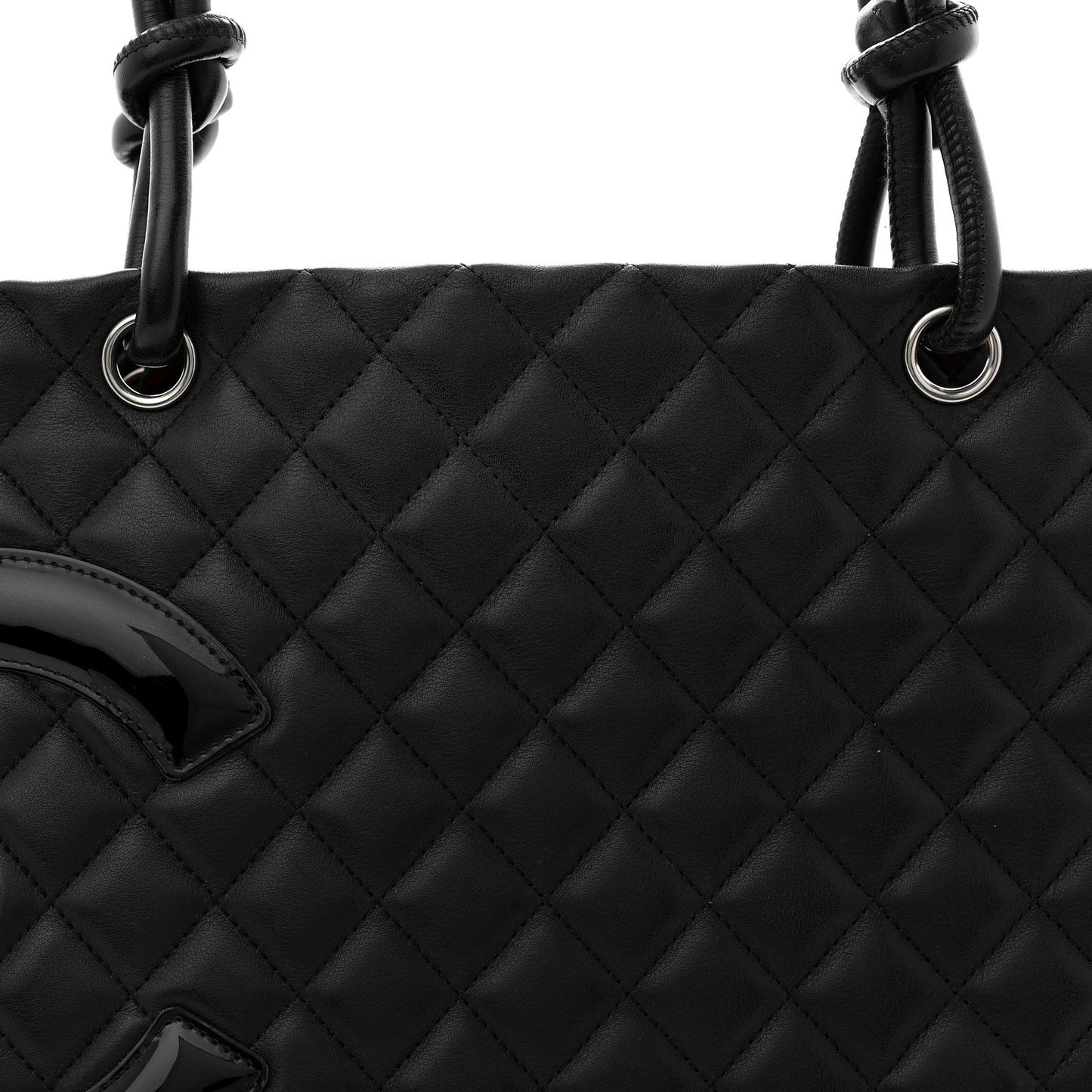Calfskin Quilted Large Cambon Tote Black