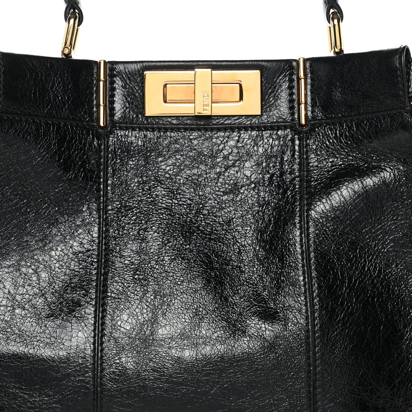Agnello Old Shine Medium Peekaboo Iconic Satchel Black