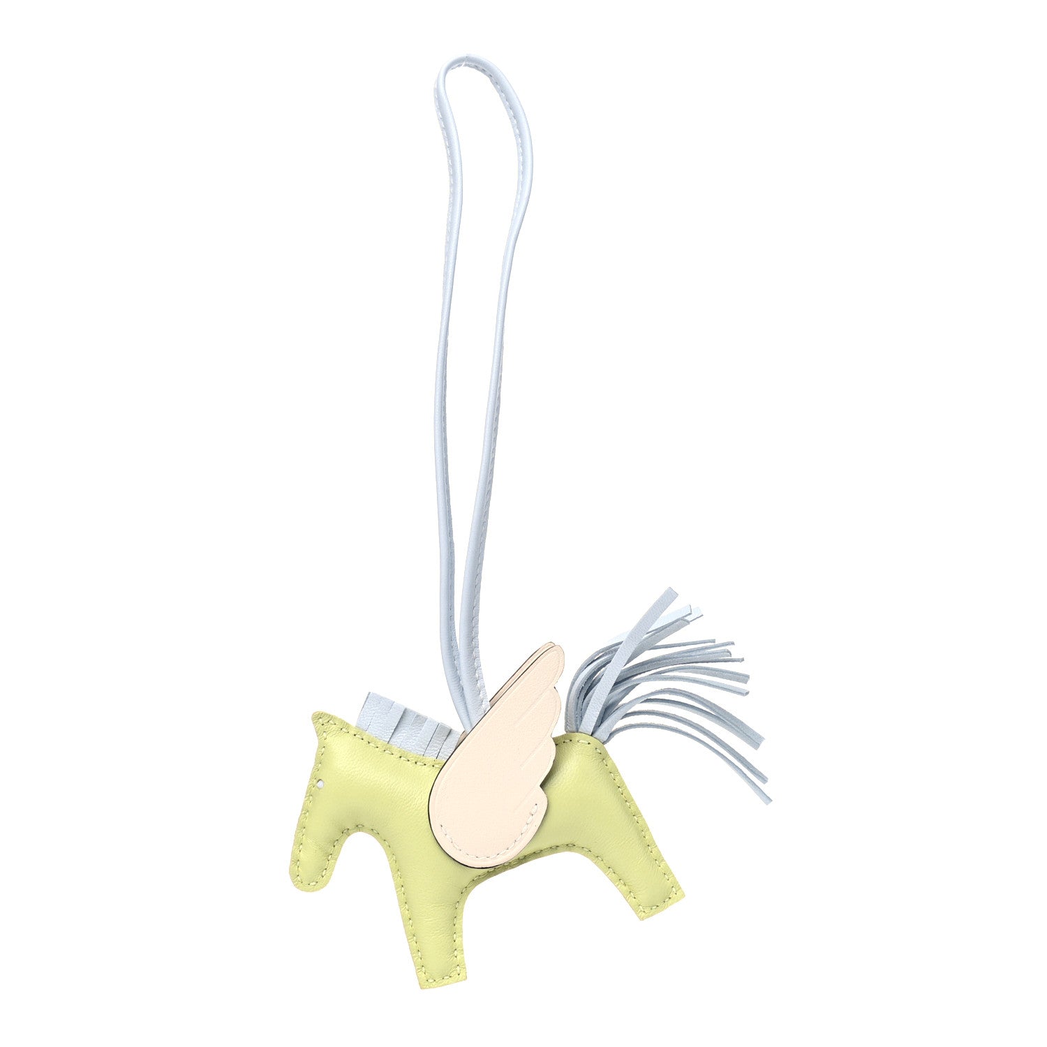 Hermes Milo Lambskin Grigri Rodeo Pegase Horse Bag Charm PM Jaune Bourgeon Bleu Brume Nata 1 of 4