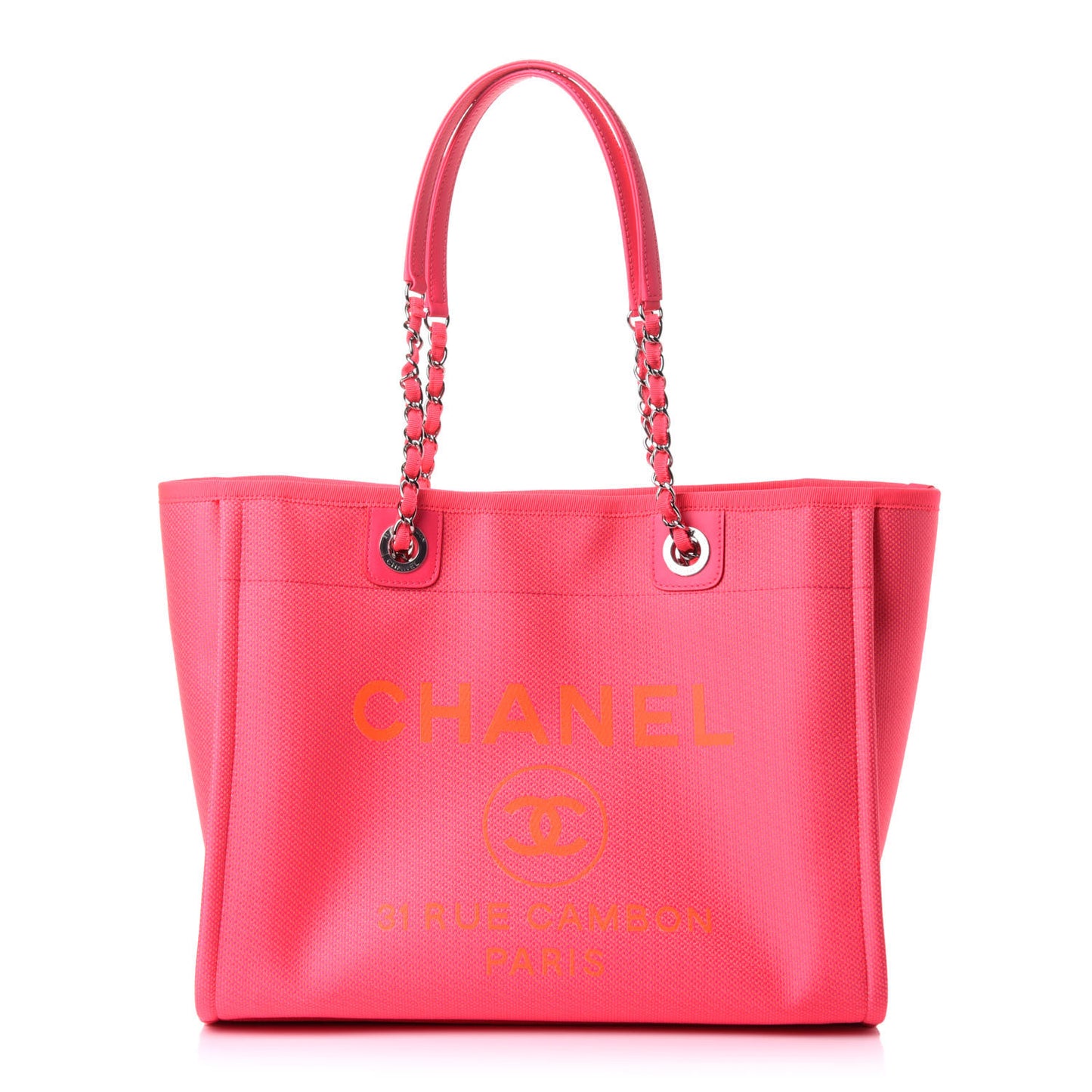 Mixed Fibers Small Deauville Tote Pink Orange