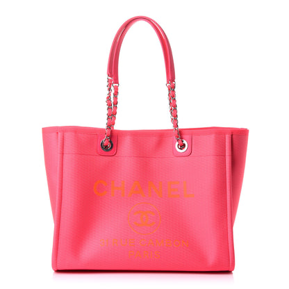 Chanel Mixed Fibers Small Deauville Tote Pink Orange 1 of 11
