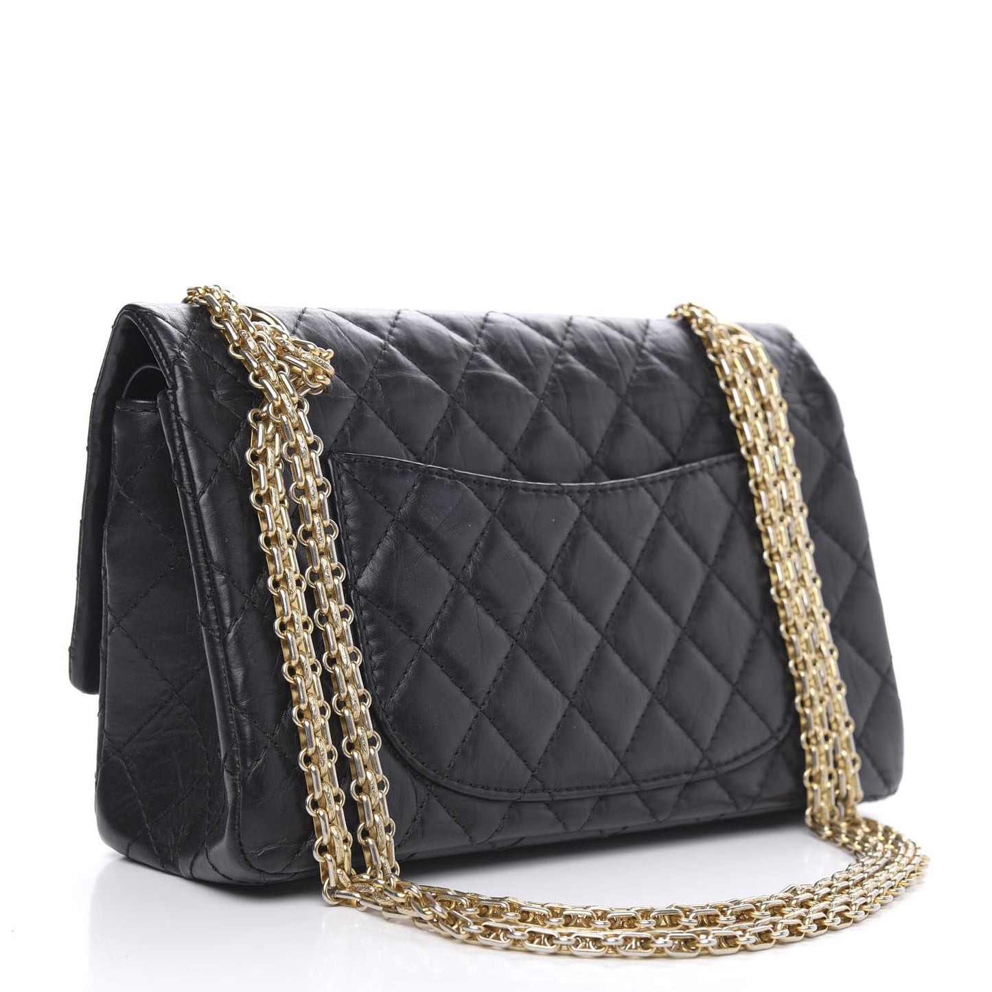 Aged Calfskin Quilted 2.55 Reissue 225 Flap Black
