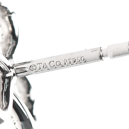 Tiffany Platinum Diamond Paper Flowers Open Flower Earrings 4 of 5