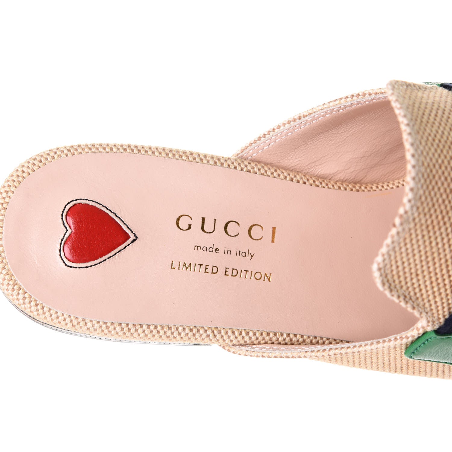 Gucci Canvas Vintage Charlotte Web Womens Princetown Slippers 37 Sand New Shamarock 8 of 10