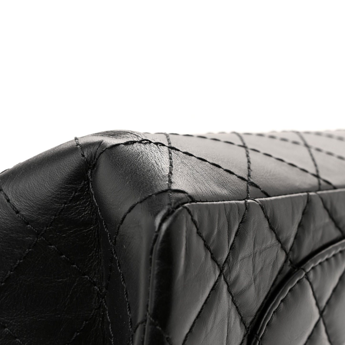 Aged Calfskin Quilted 2.55 Reissue 225 Flap Black