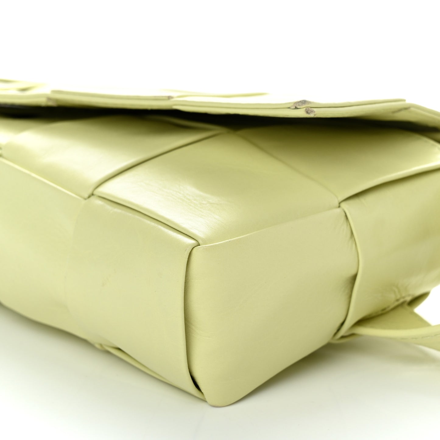 Paper Calfskin Intrecciato Cassette Belt Bag Lemon Washed