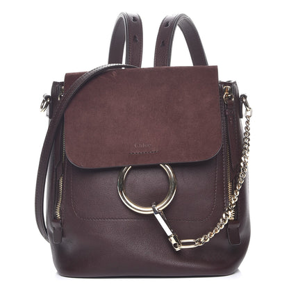 Chloe Suede Calfskin Small Faye Backpack Carbon Brown 1 of 7
