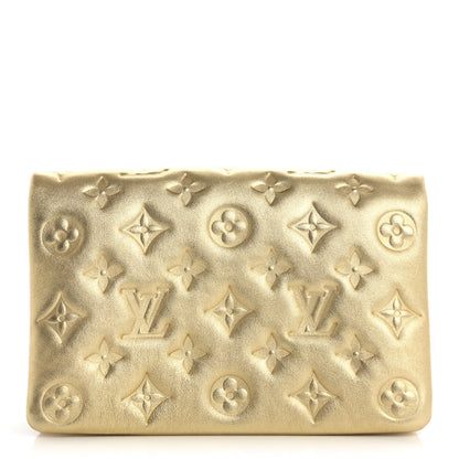 Louis Vuitton Metallic Lambskin Embossed Monogram Pochette Coussin Gold 1 of 12