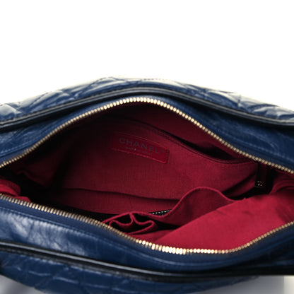 Chanel Aged Calfskin Quilted Medium Gabrielle Hobo Navy Black 5 of 9