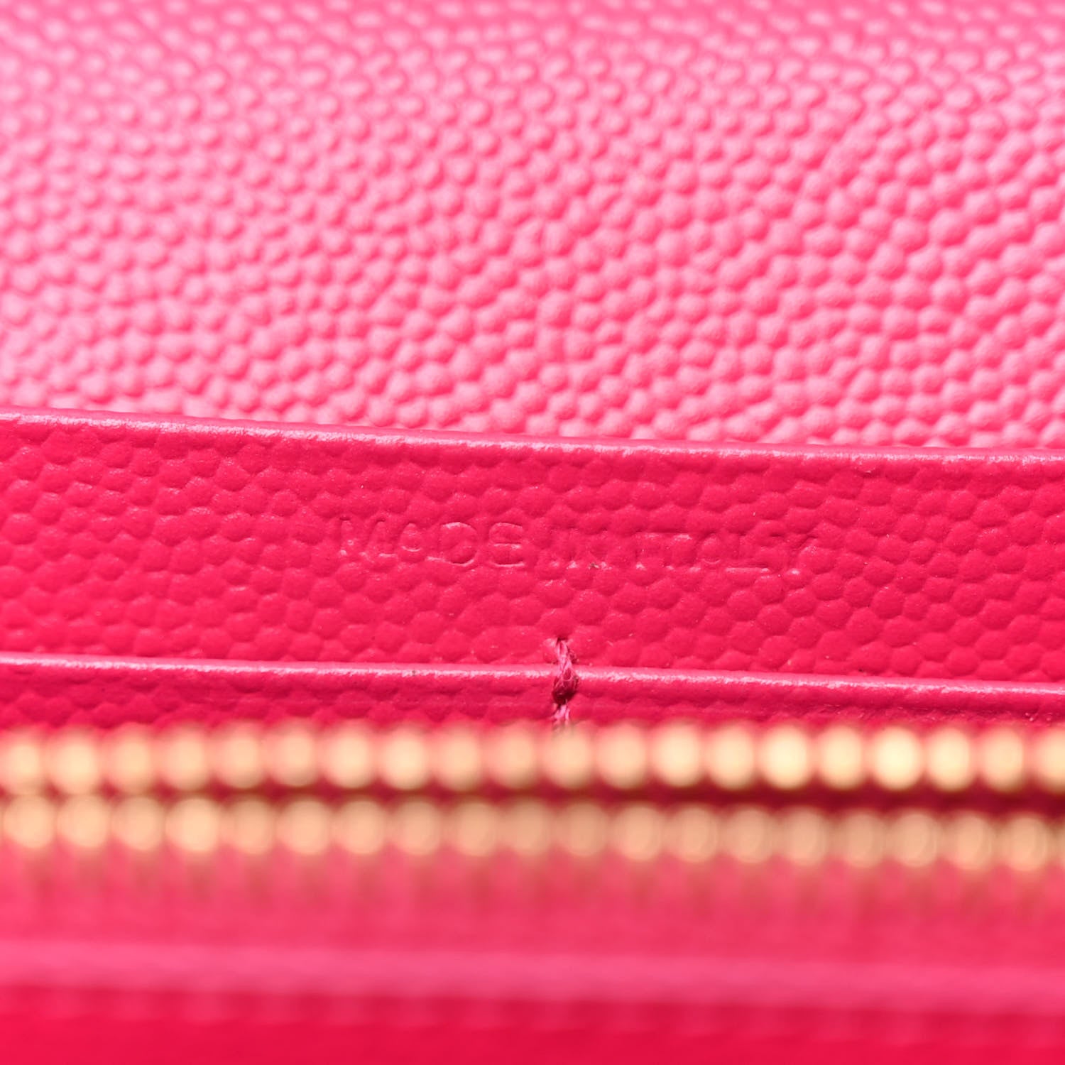 Saint Laurent Grain De Poudre Matelasse Chevron Monogram Chain Wallet Lipstick Fuchsia 7 of 11