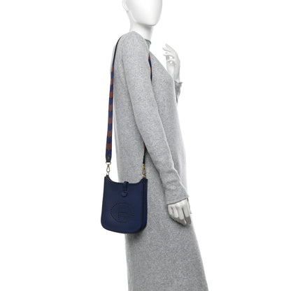 Hermes Taurillon Clemence Flipperball Sangle Evelyne TPM Bleu Saphir Black Bleu Saphir 2 of 13