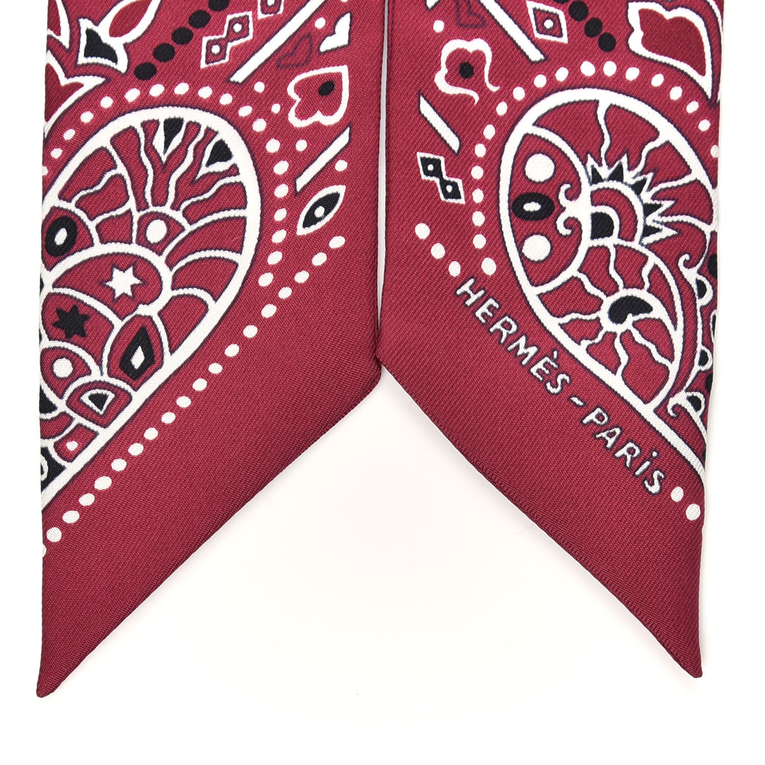 Hermes Silk Entre Ciel Et Mer Twilly Bordeaux White Black 2 of 5
