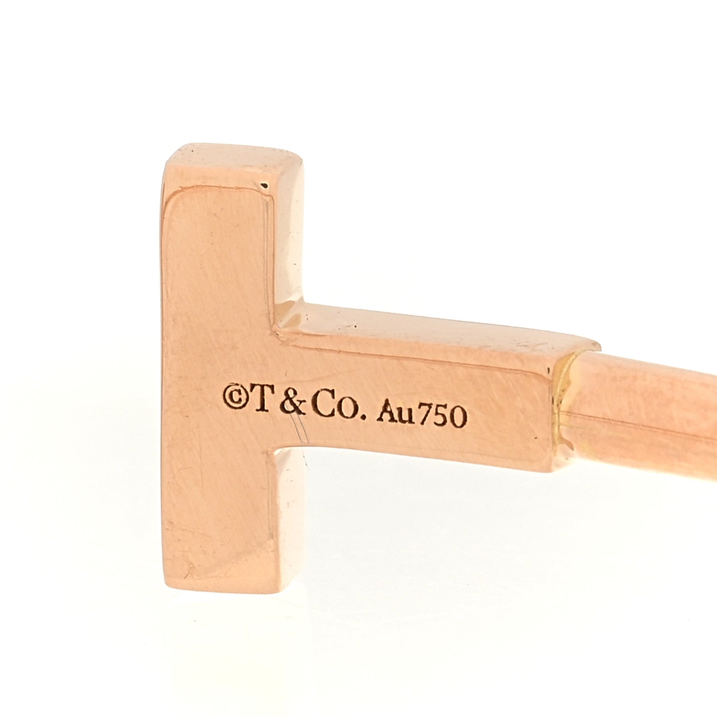 18K Yellow Gold Diamond T Wire Bracelet