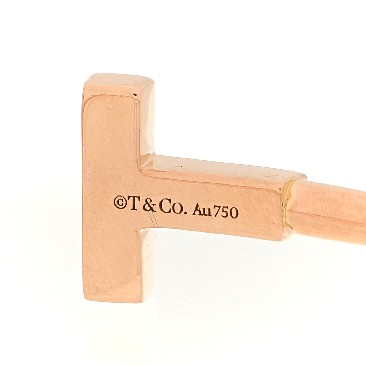 Tiffany 18K Yellow Gold Diamond T Wire Bracelet 3 of 4